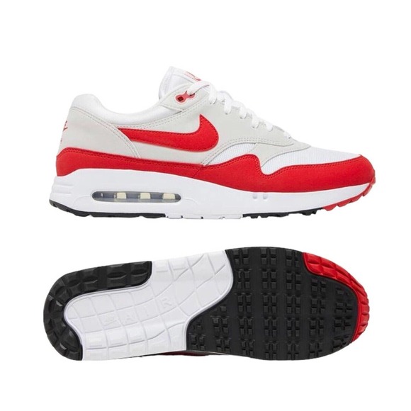 Nike Air Max 1 '86 OG Mens Golf Shoes Size 9 White/University Red DV1403 160 NEW